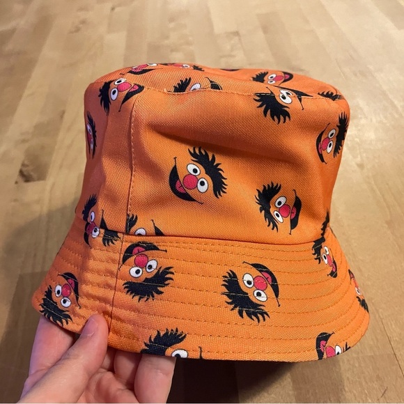 Ernie Bucket Hat Orange Black Reversible Unisex Sesame Street Cartoon Fisherman - Picture 5 of 14